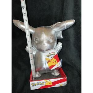 Pikachu Plush Silver 10-12" GameStop Pokemon 25th Anniversary NIB